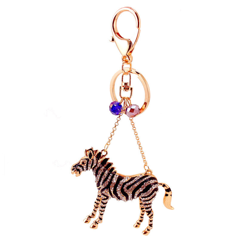 Wholesale Diamond Zebra Zinc Alloy Keychain